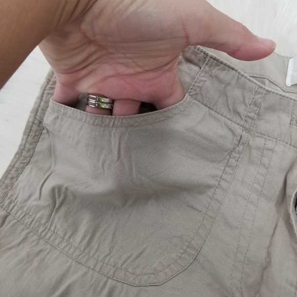 Guilty Y2K Khaki Chino Bermuda Shorts Preppy Casual Retro Capri Cotton Blend - Picture 7 of 11